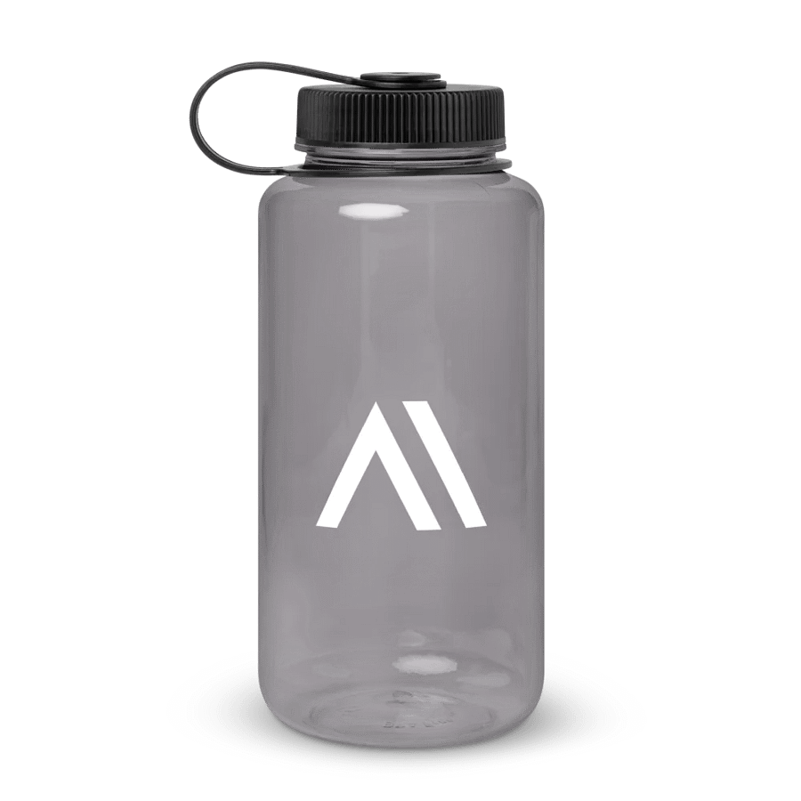 Wide Mouth Plastic Water Bottle - Charcoal product image (1)