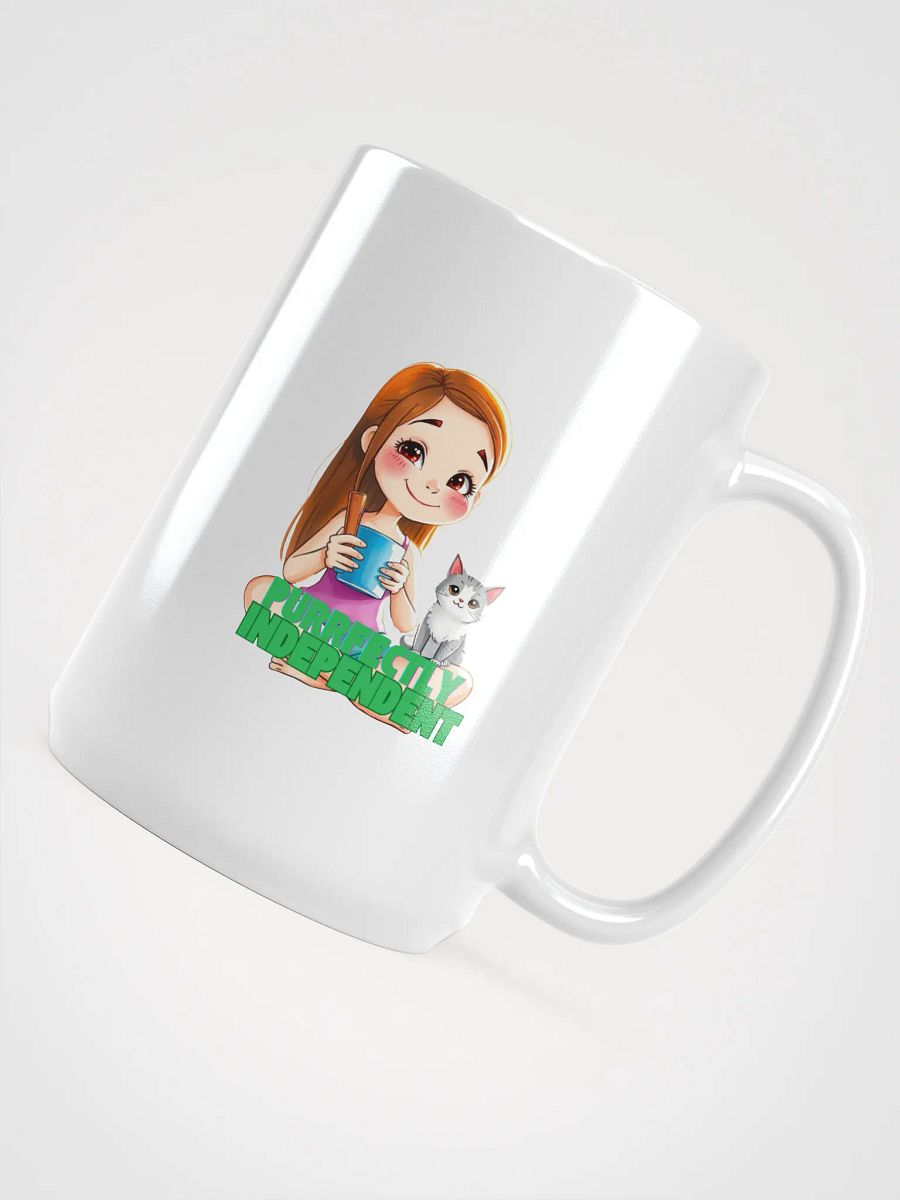 Purrfectly Independent White Glossy Mug product image (4)