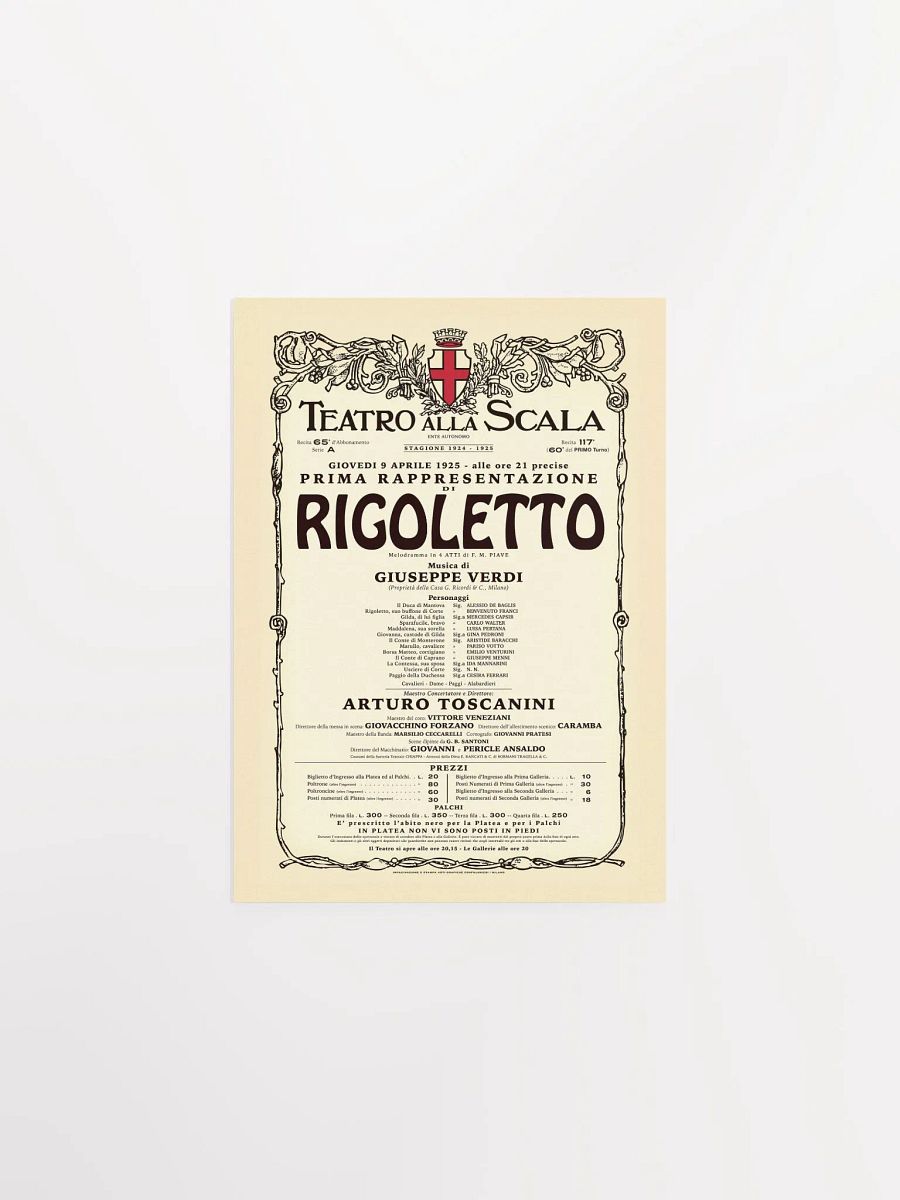 Vintage-Style La Scala Rigoletto Opera Poster product image (2)