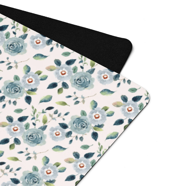 Blue Floral Pattern Yoga Mat product image (1)