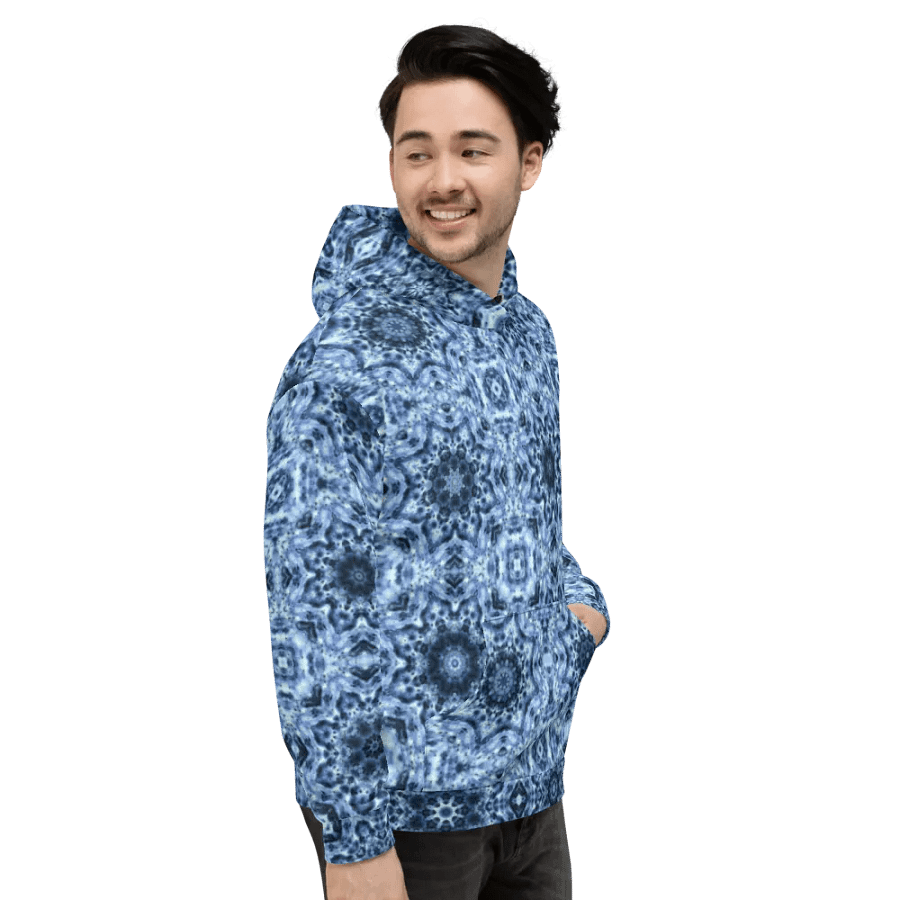 Abstract Navy and Blue Pattern Unisex Hoodie product image (9)