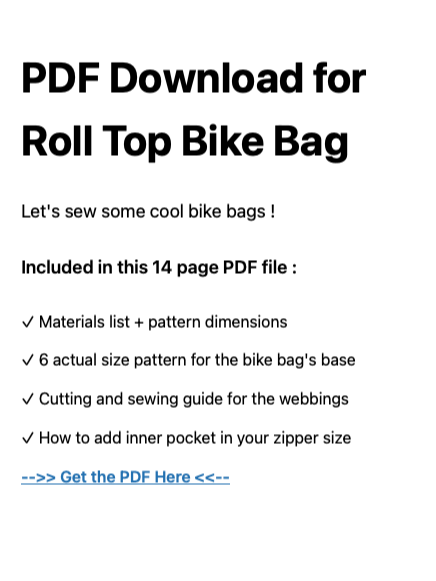 Roll Top Bike Bag PDF Sewing Guide Download product image (2)