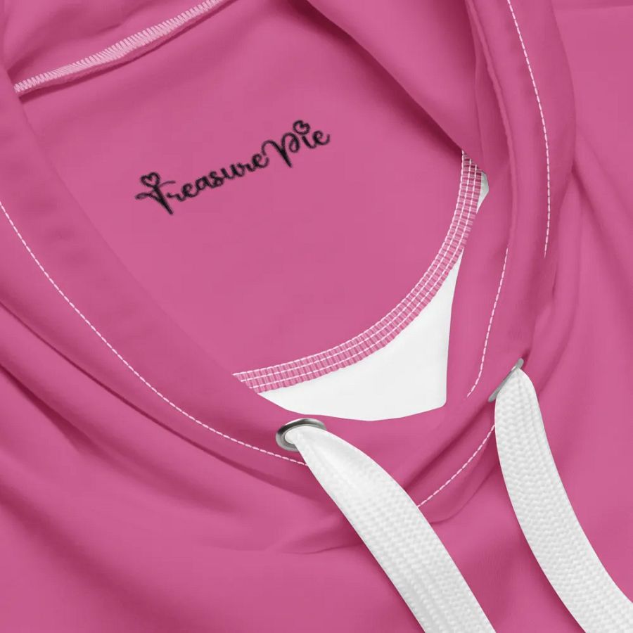 Plain Medium Pink Light Summer Unisex Recycled Polyester Heavyweight Premium Hoodie by Treasure Pie product image (5)