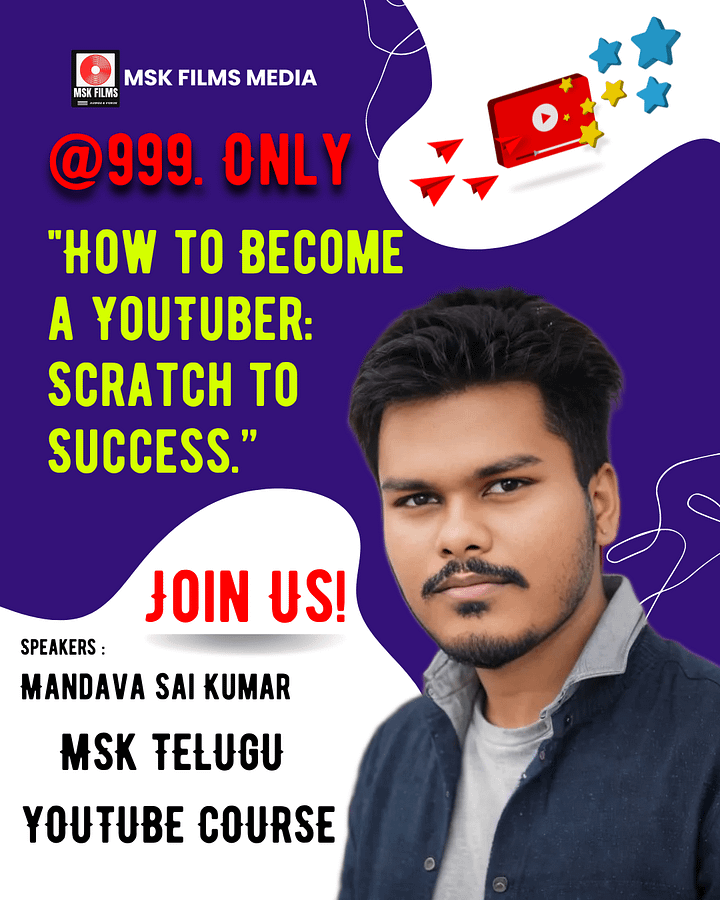 YouTuber: Scratch to Success Telugu Course product image (1)