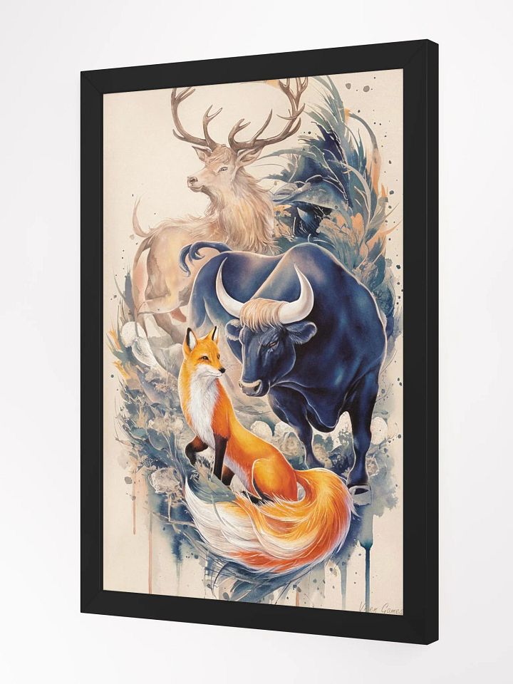 Framed Flight Of Fancy Daydream Vixen Bull And Stag Art Print product image (4)