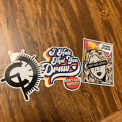 New stickers have ARRIVED! These will be available in little sticker packs on June 8th in Midland,TX for the big FaFa Gallery...