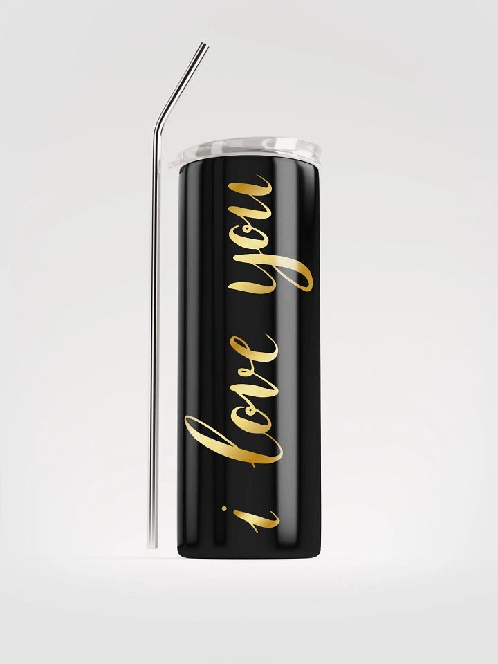 Golden 'I Love You' Stainless Steel Tumbler: Share Love in Every Sip product image (1)