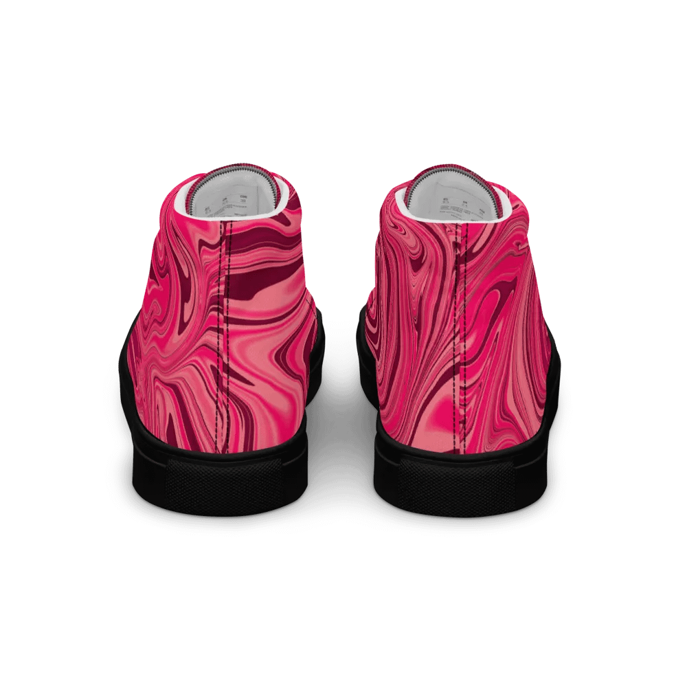 Men's High Top Canvas Shoes - Shades of Magenta Pink Digital Fluid Art product image (4)