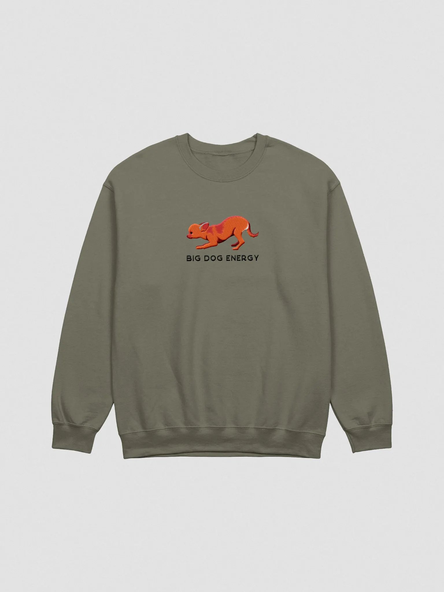 Big Dog Energy Sweatshirt (Embroidered) of a Chihuahua(Red) product image (4)