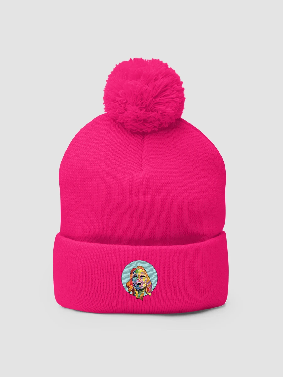 Pom-Pom Knit Beanie with UNLIMITED Colour Embroidery 🪡🧵 product image (2)