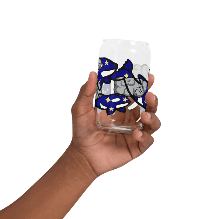 midnight orcas can-shaped glass product image (2)