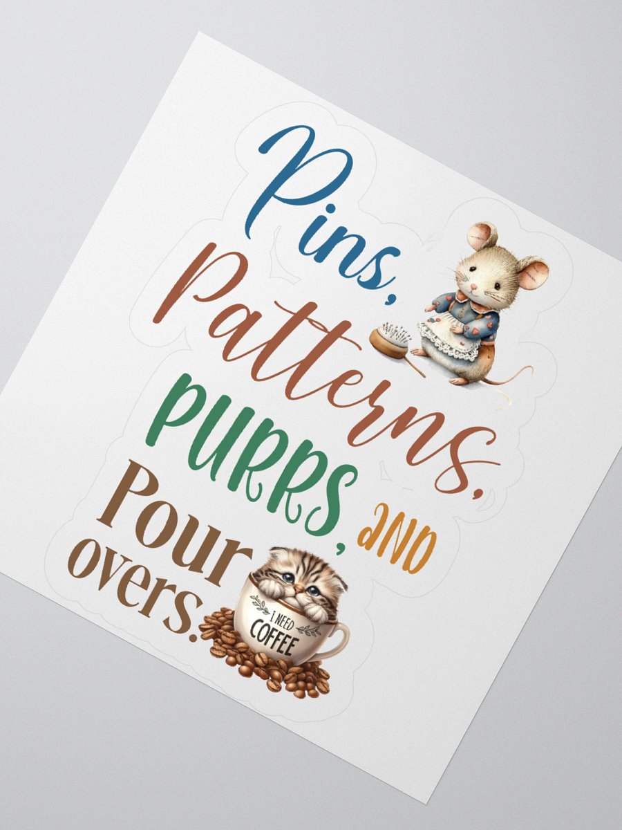 Whimsical Pins Patterns Purrs Kiss Cut Stickers Set product image (2)