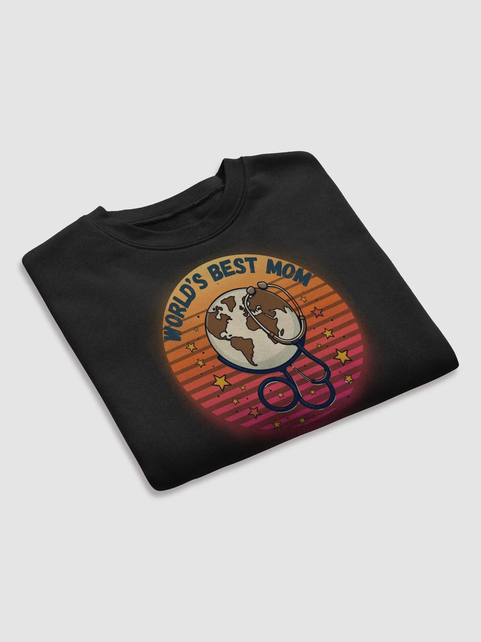 World's Best Mom Globe Stethoscope Crop Sweatshirt product image (20)