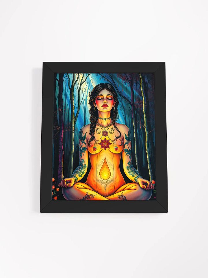Meditate: Vibrant Ayous Wood Framed Matte Poster product image (1)