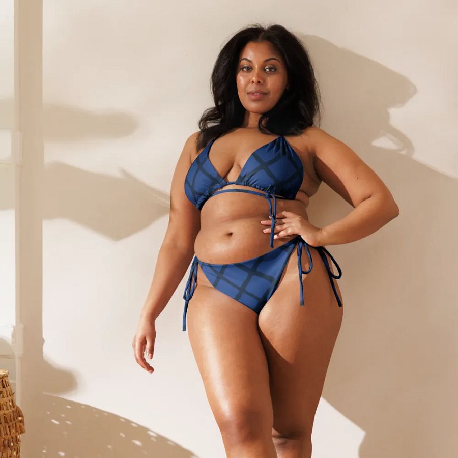 All-Over Print String Bikini - Dark Blue product image (10)