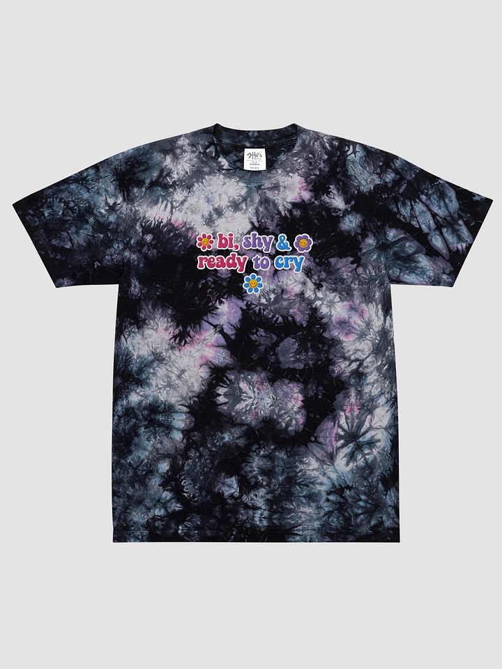 bi, shy, and ready to cry - oversized tie-dye t-shirt product image (1)