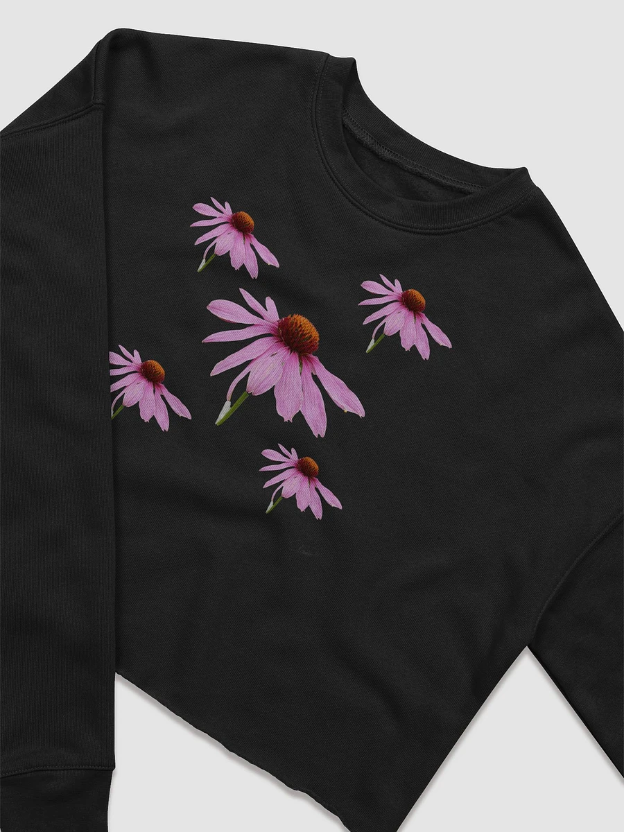 Pink Cone Flower Women's Fleece Cropped Sweatshirt product image (3)