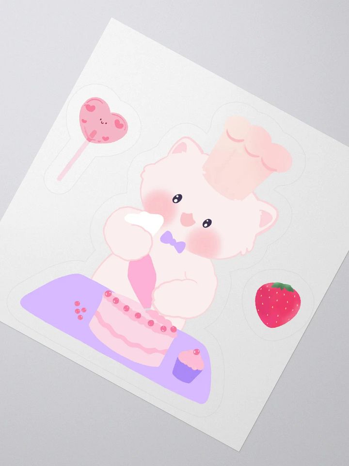 Super baker White Cat Sticker product image (3)
