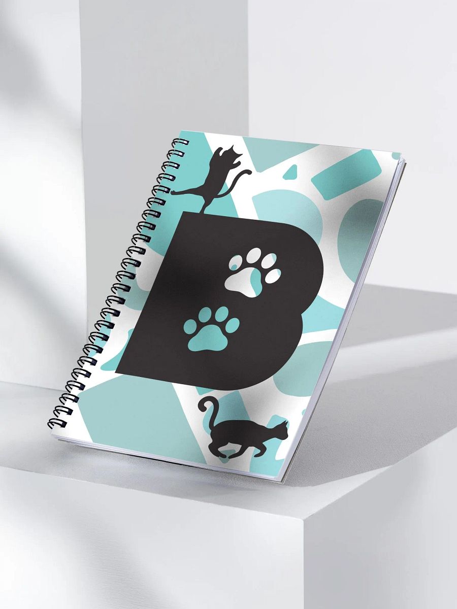 Monogram Letter B Cat Lover Geometric Blues Notebook product image (3)