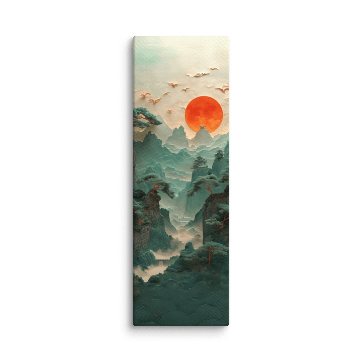 Canvas Print - Mountain Sanctuary: Ascent to the Red Sun' product image (2)