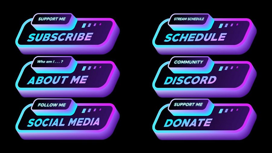 Retro Button Twitch Panels product image (1)