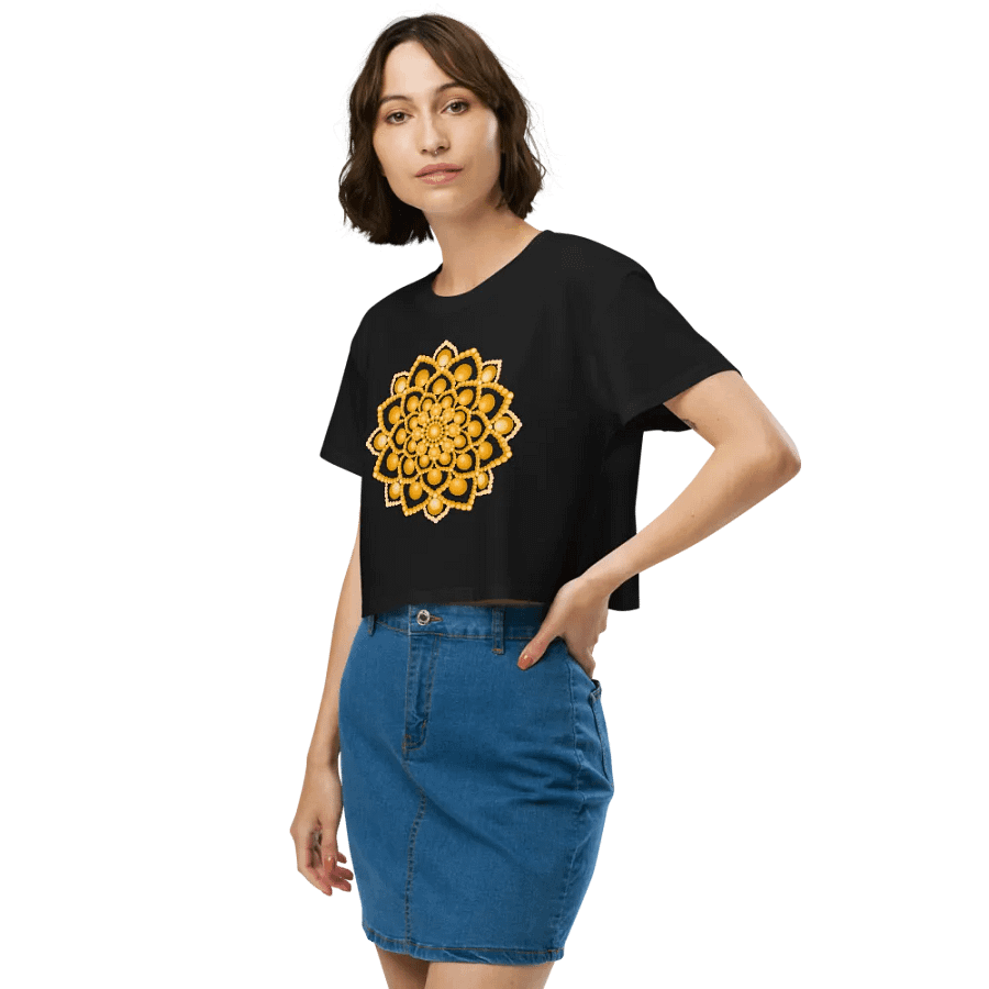 Orange Flower Mandala Crop Top product image (3)