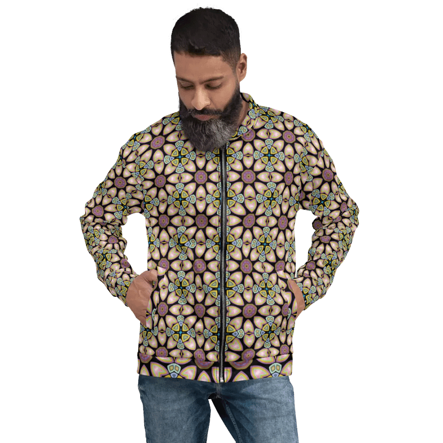 Fractal Batik Purple Bomber Jacket product image (8)