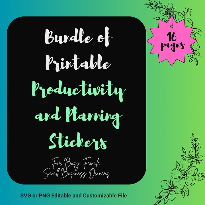 Bundle of Printable Productivity and Planning Stickers product image (1)