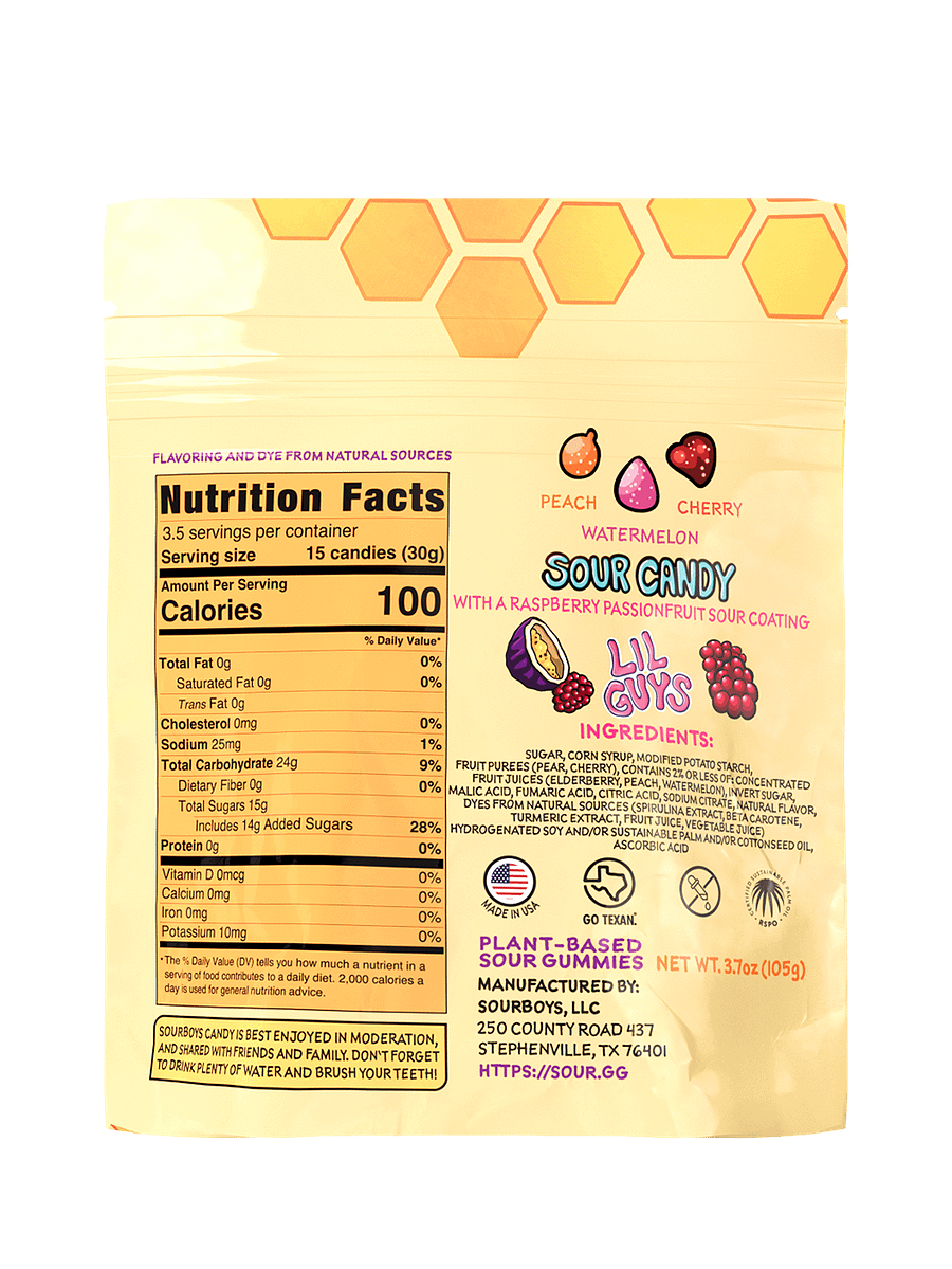 RaspBerry Passionfruit Sour Gummies - LilGuys product image (2)