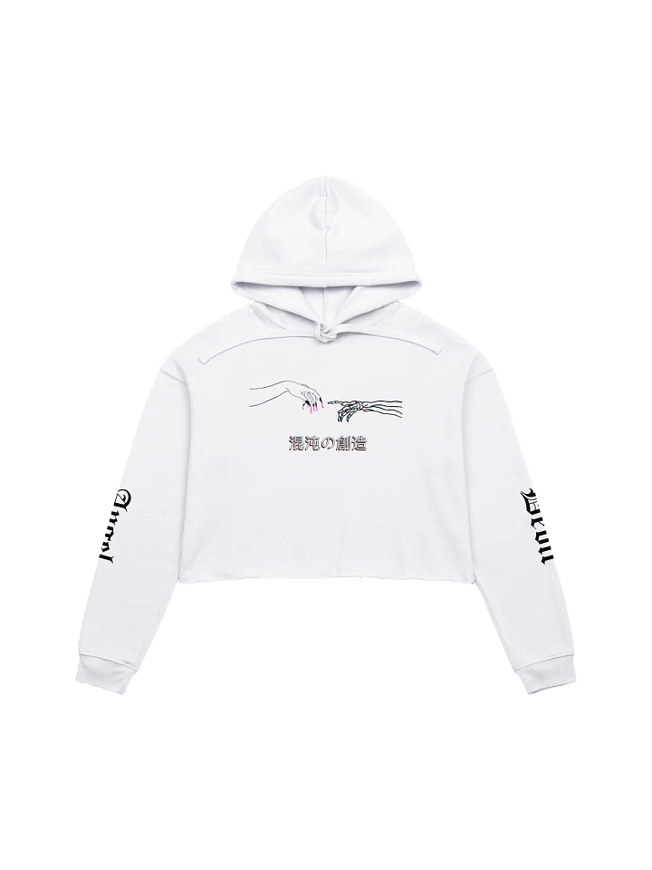 Creation of Chaos Fleeced Crop Hoodie - Black Print product image (3)