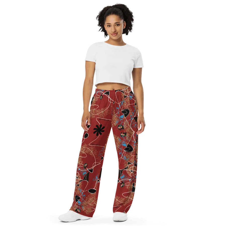 ScribbleWear #4 Wide Unisex Pants/Tomato product image (3)