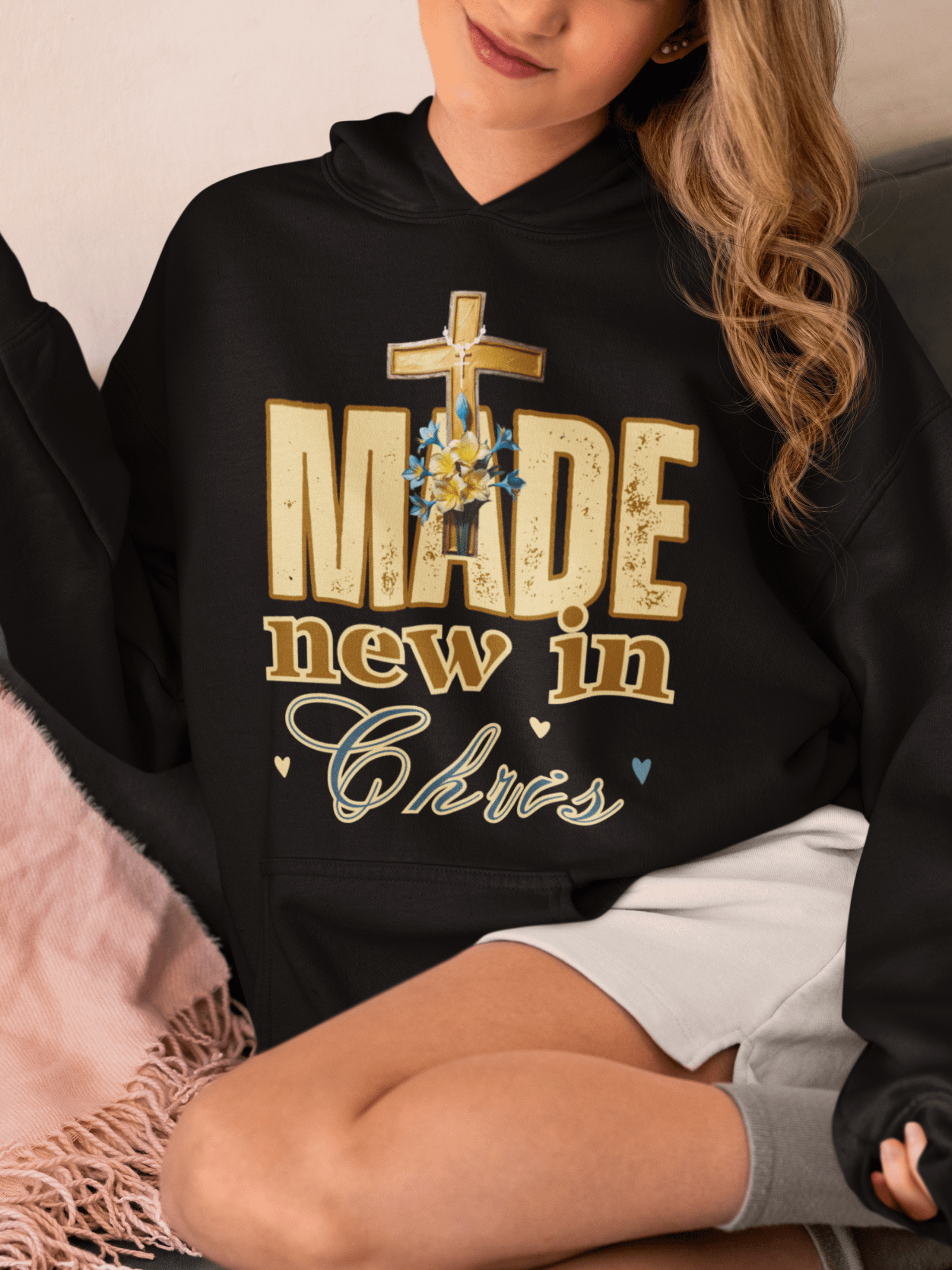 Made New In Christ Christian Gildan Hoodie. product image (1)