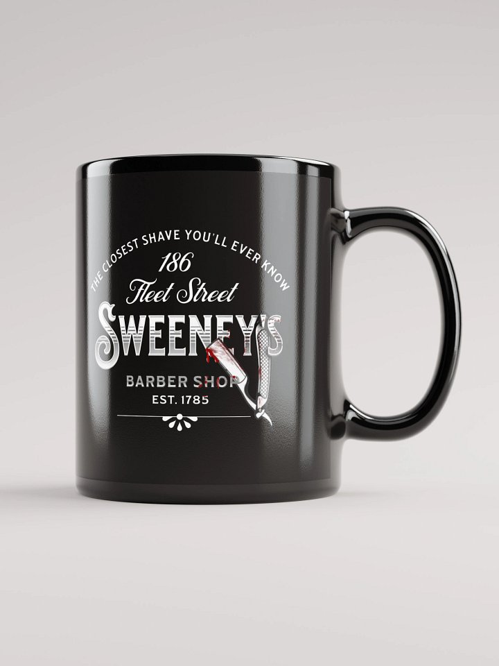Sweeney Todd Barber Shop Mug – Black Glossy Horror Musical Coffee Cup product image (1)