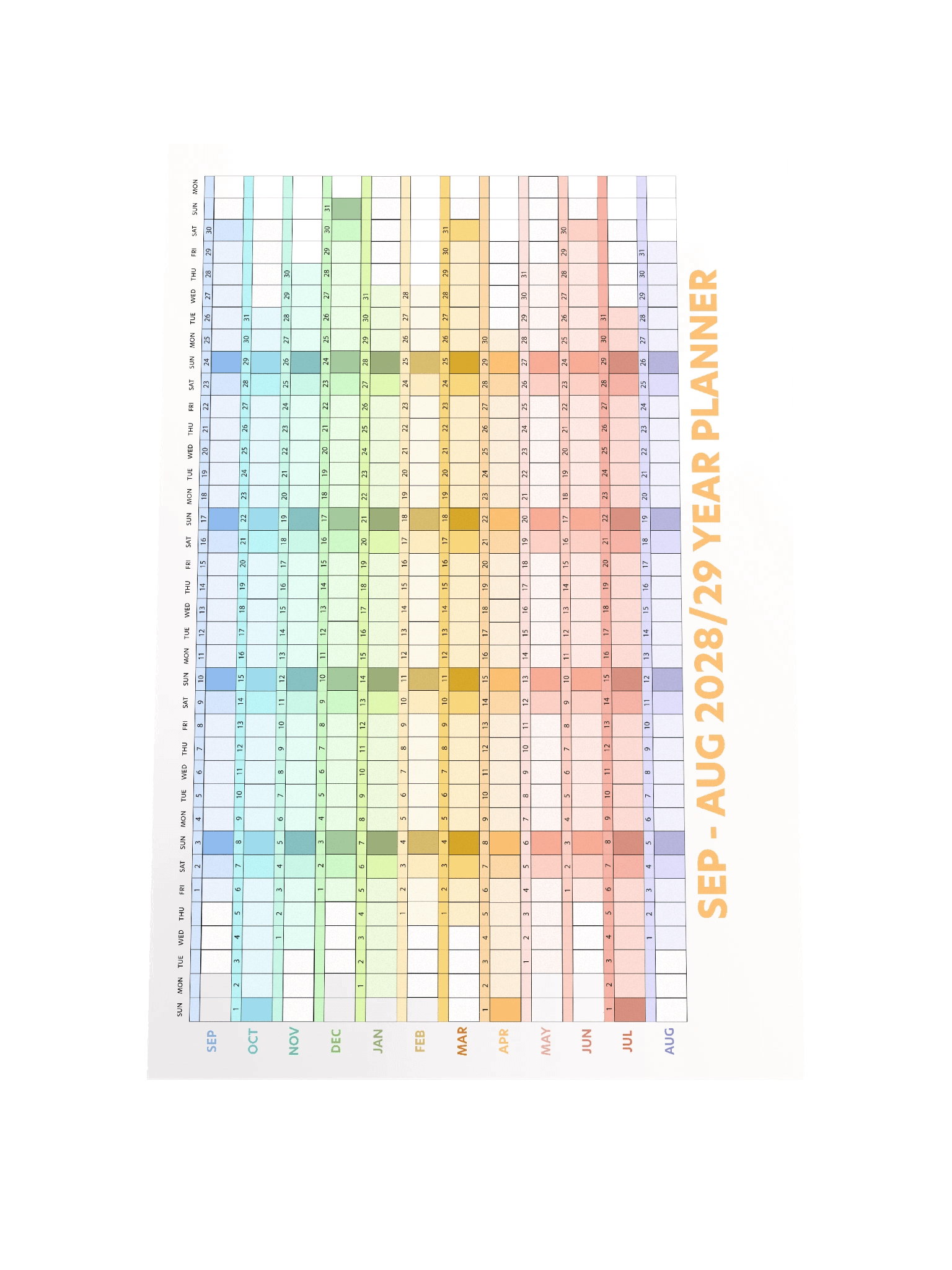 Sep-Aug 2028/29 ChromaView Whole Year Planner product image (1)