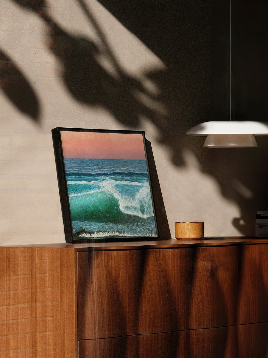 Crashing Waves, Coral Sunset Art Print product image (3)