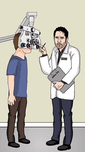 Trent Reznor as an optometrist. #showbits #nineinchnails #trentreznor #terriblelie #prettyhatemachine #animation #comedy #mus...