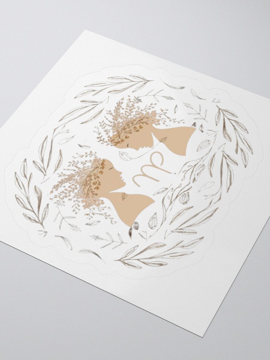 Virgo Zodiac Sticker - Maiden with Wheat & Floral - Durable Vinyl product image (9)