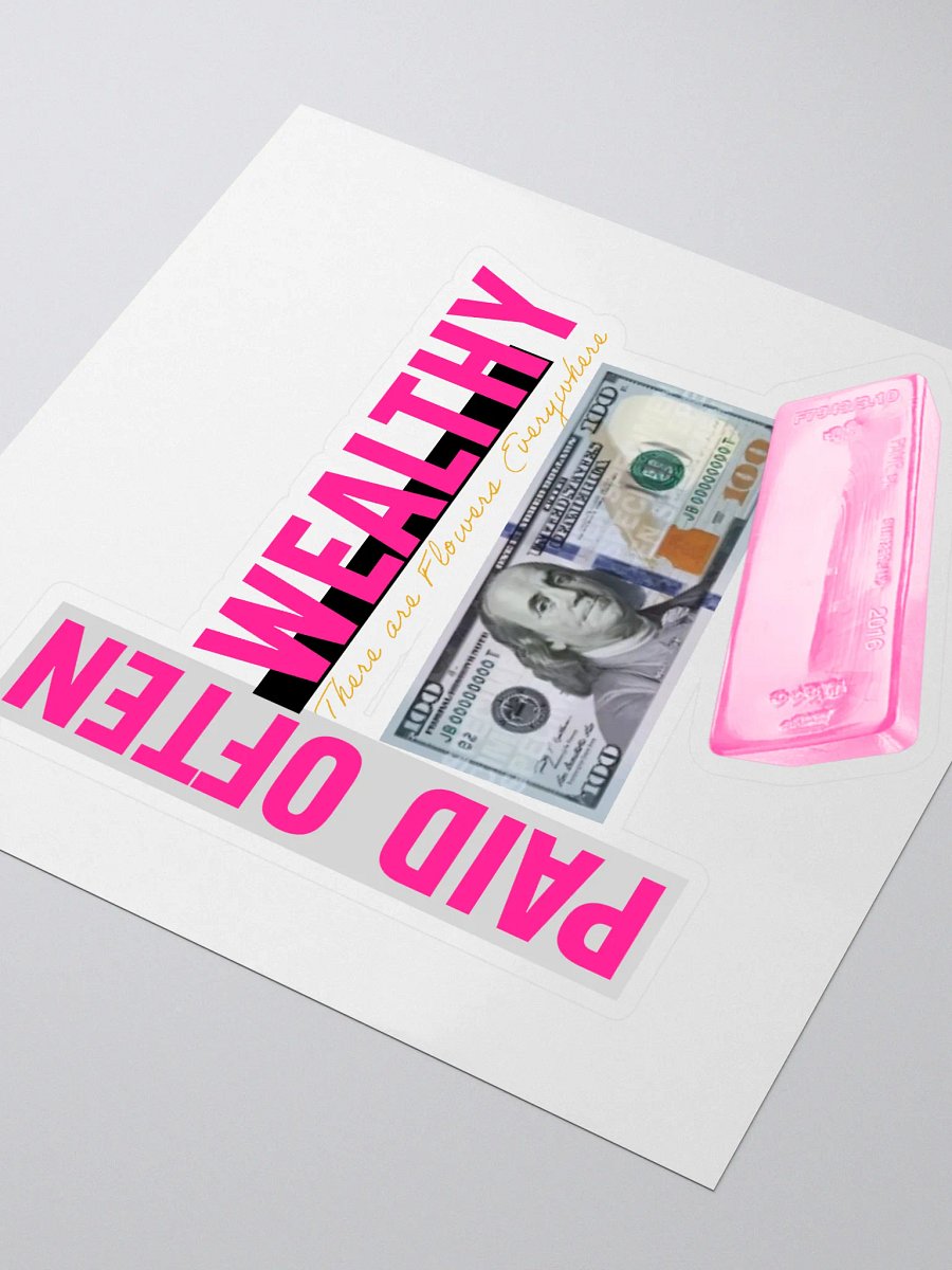 PRETTY PAID PINK Wealthy & Paid Often Logo Sticker product image (3)