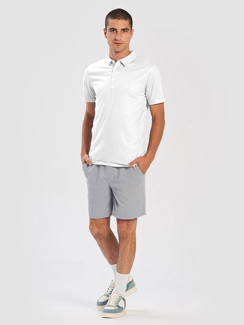 Photo showing Men's All-Over Print Slim Fit Polo Shirt