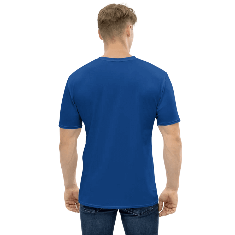 Plain Navy-Blue Light Summer Men's Crewneck Polyester Heavyweight Premium T-Shirt by Treasure Pie product image (8)