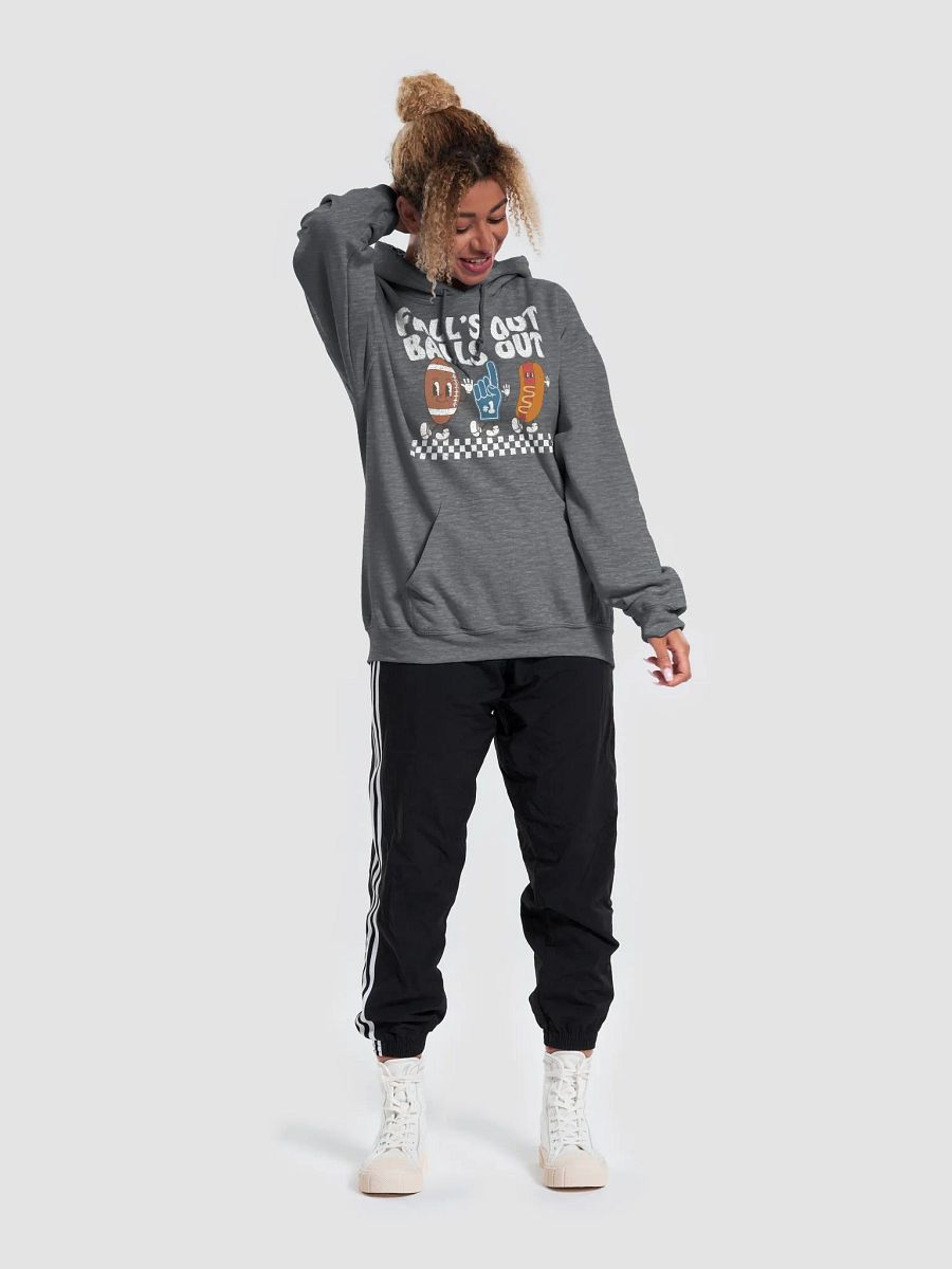 Fall's Out Balls Out Football Season Y2K Hooded Sweatshirt | Funny Fall and Halloween Hoodie Design product image (26)