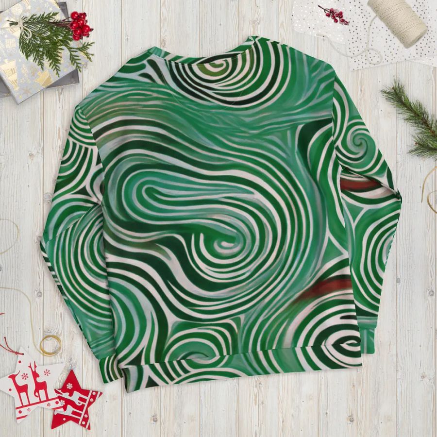 Funky Cool Green Liquid Tie-Dye Sweatshirt product image (6)