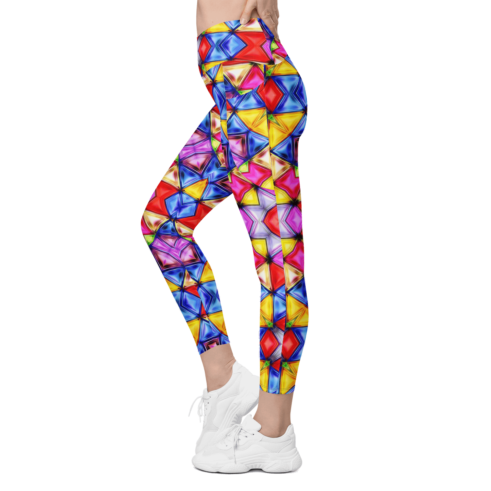 Barry Grady 'Vibrant' Crossover Leggings with Pockets product image (4)