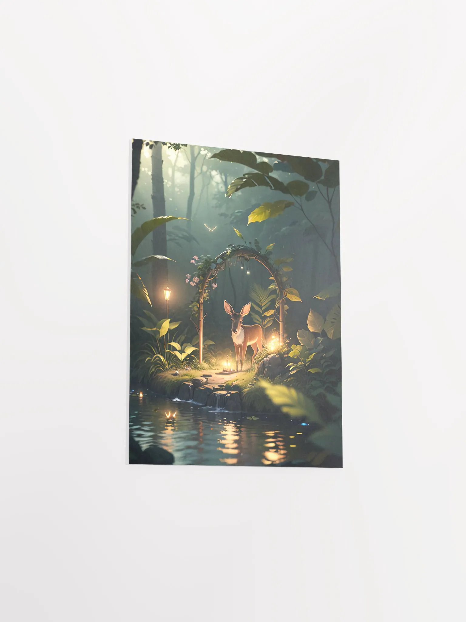Enchanted Forest Deer Poster - Tranquil Nature Scene in Premium Matte Print product image (3)