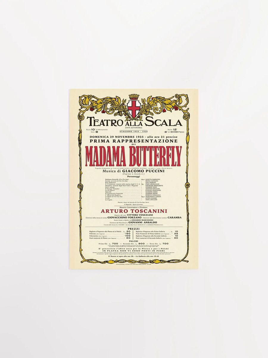 Vintage-Style La Scala Madame Butterfly Opera Poster product image (1)