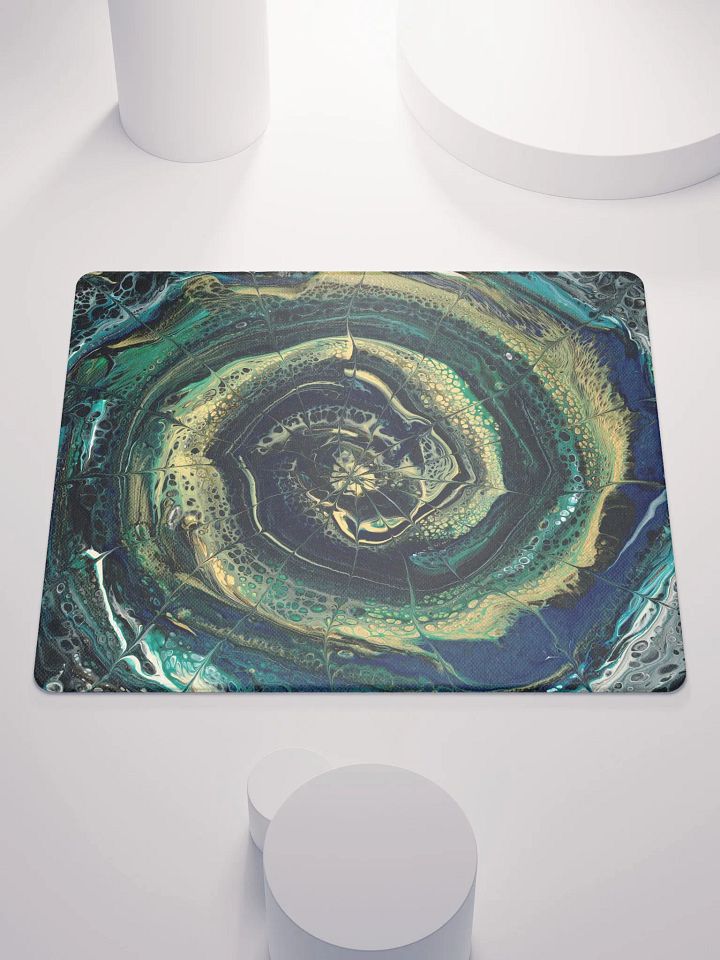 Midnight Halo - Abstract Acrylic Ring Pour, Printed Mouse Pad product image (1)