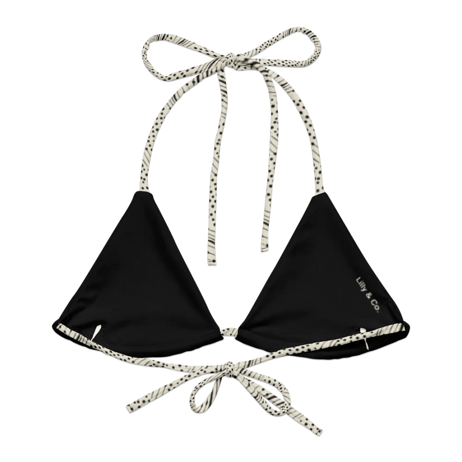 Midnight Drift Recycled Padded String Bikini Top – Bold Moves, Soft Impact product image (1)