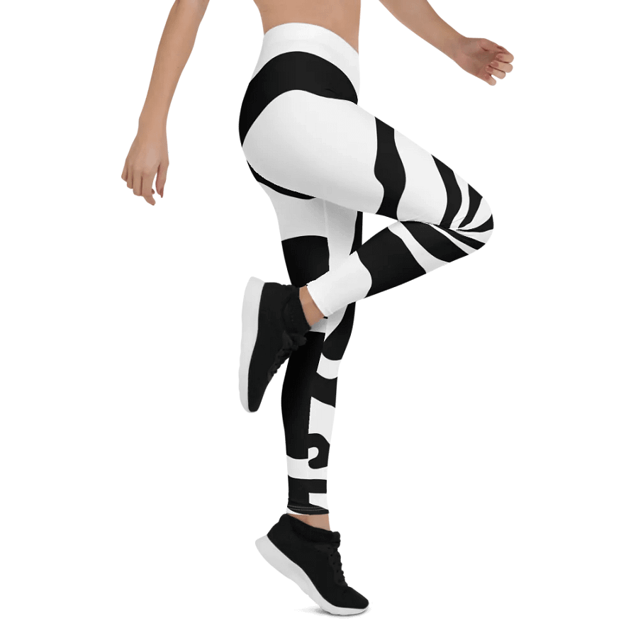 B/W Monochrome Waves Leggings product image (10)