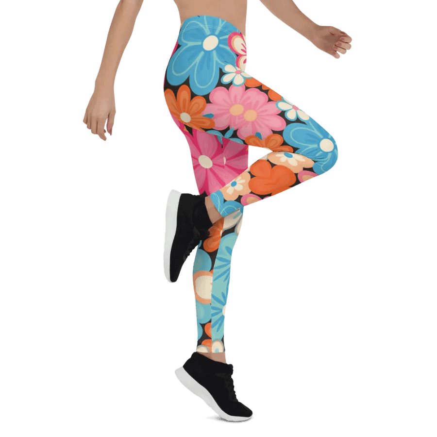 Retro Floral Fantasy All-Over Print Leggings product image (10)