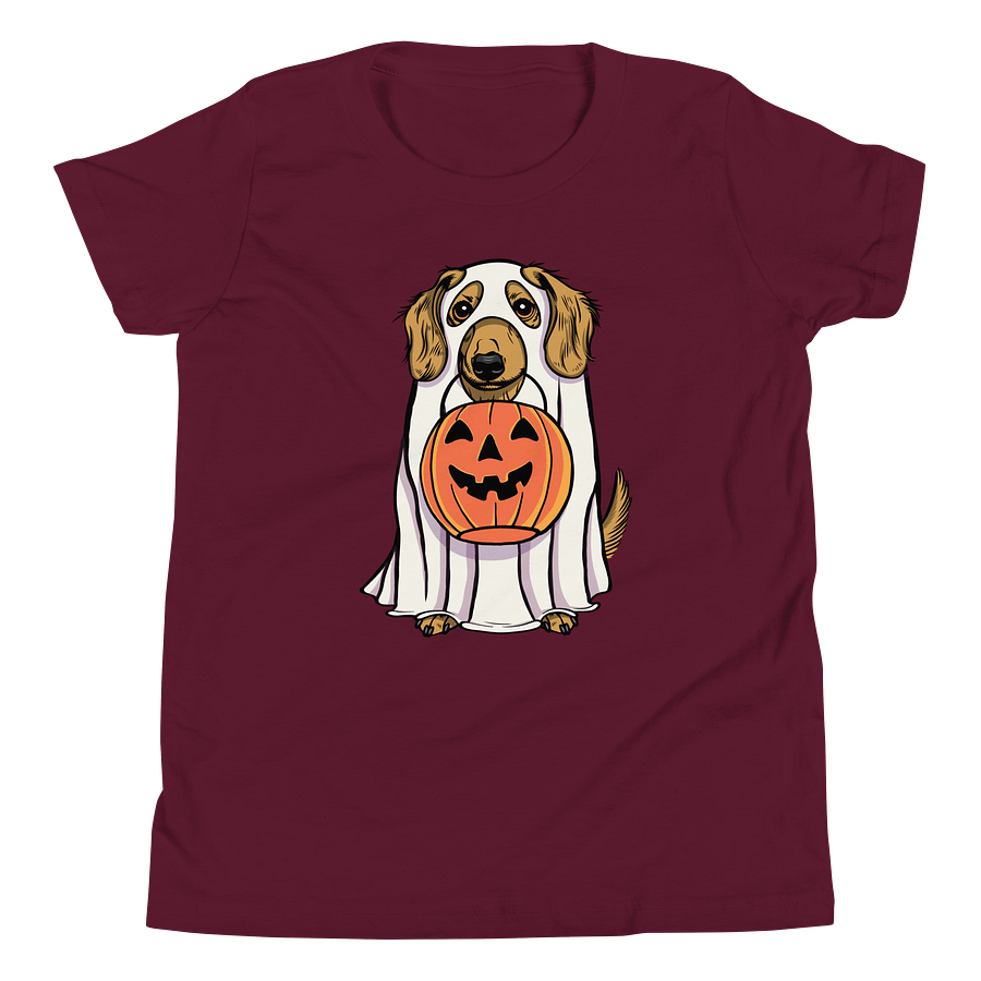 Halloween Longhaired Dachshund(Fawn) Youth T-Shirt product image (20)